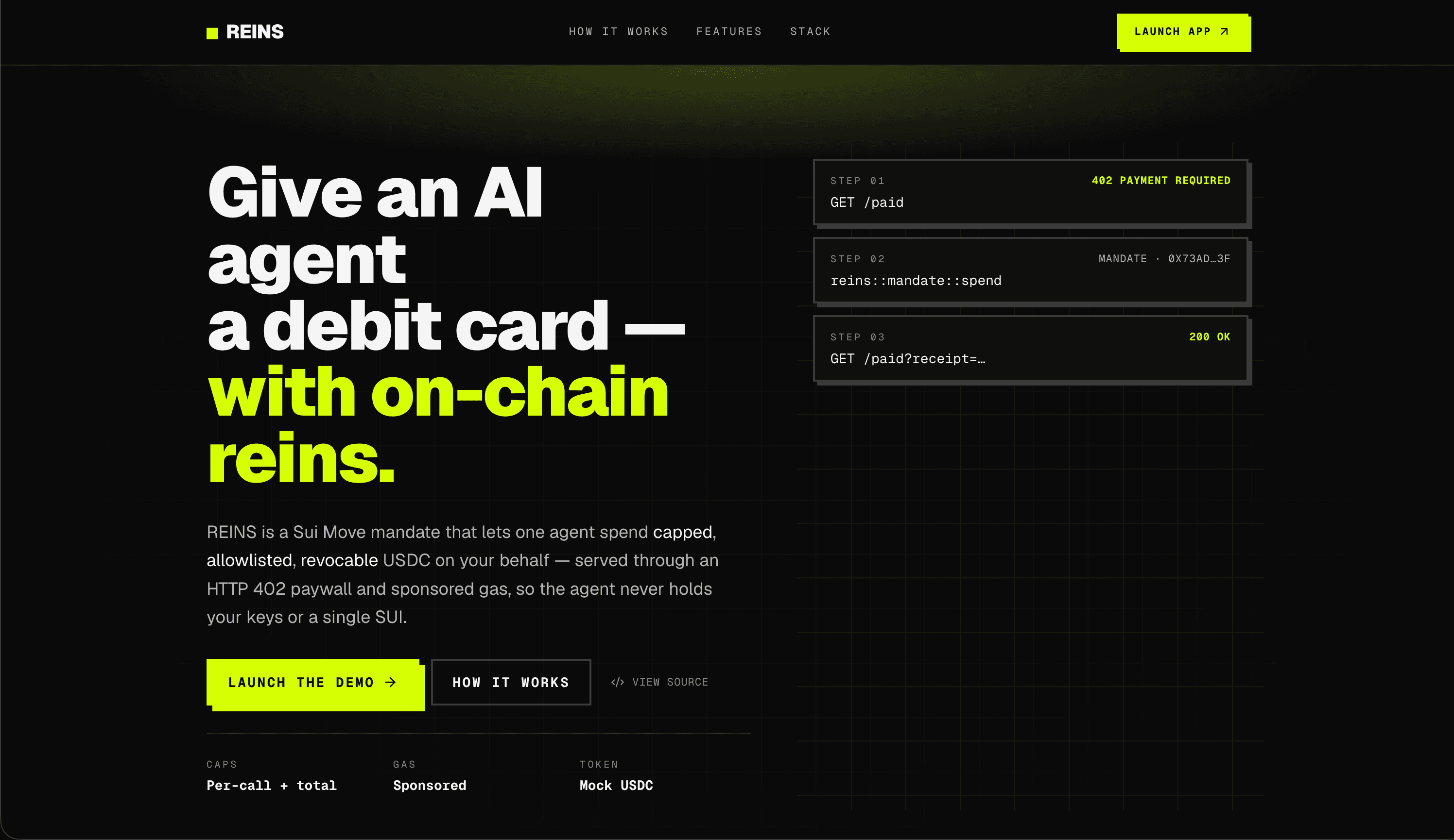 Reins — On-Chain Spending Mandates for AI Agents